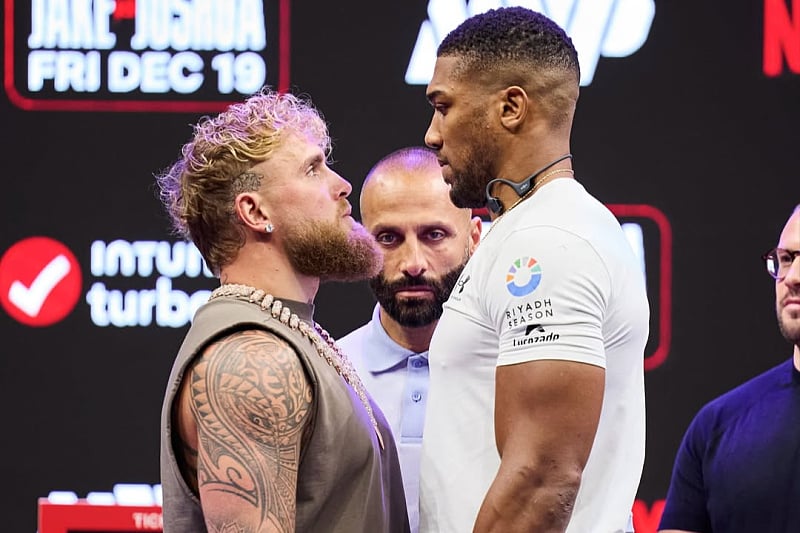 Jake Paul i Anthony Joshua se suočili povodom meča, razlika u konstituciji je ogromna Jake Paul i Anthony Joshua se suočili povodom meča, razlika u konstituciji je ogromna